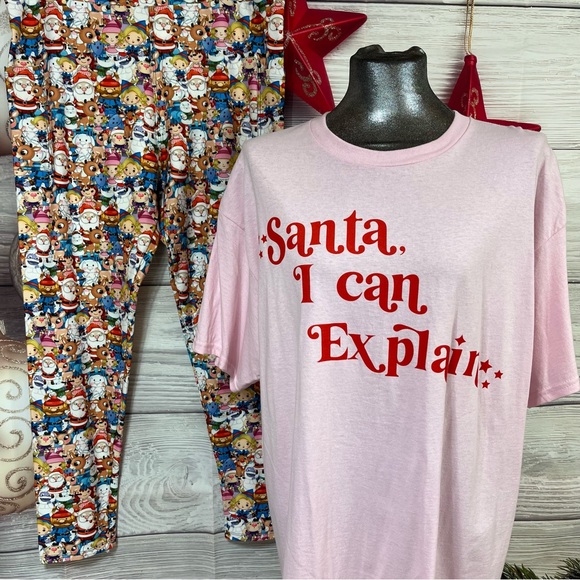 Love Tribe 2XL Christmas T-shirt with Curvy+ Christmas leggings - Picture 3 of 12